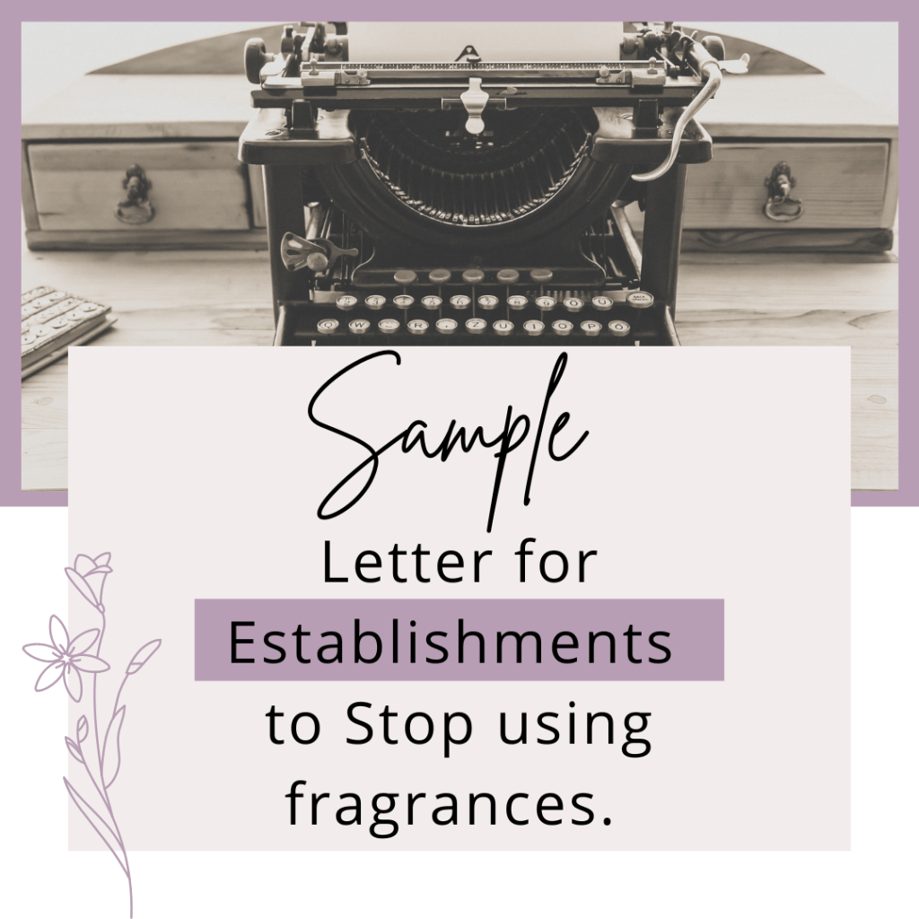 Sample Letter for Establishments Using Air Fresheners and Fragranced Products